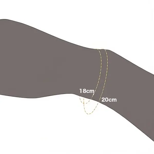 喜平ブレスレット 18cm・20cm 着用シルエット